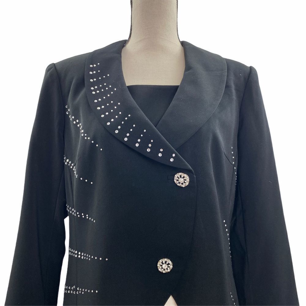 STUDIO B Asymmetrical Sequined Button Jacket 12 - Picture 10 of 11